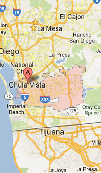 Map of Chula-Vista, CA
